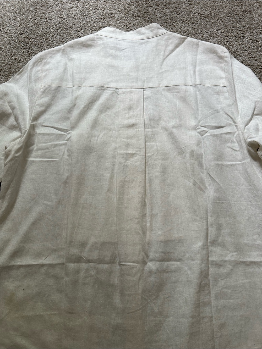 NWT Banana Republic Cream Linen Blend Tuxedo Shirt Size M - Picture 9 of 9